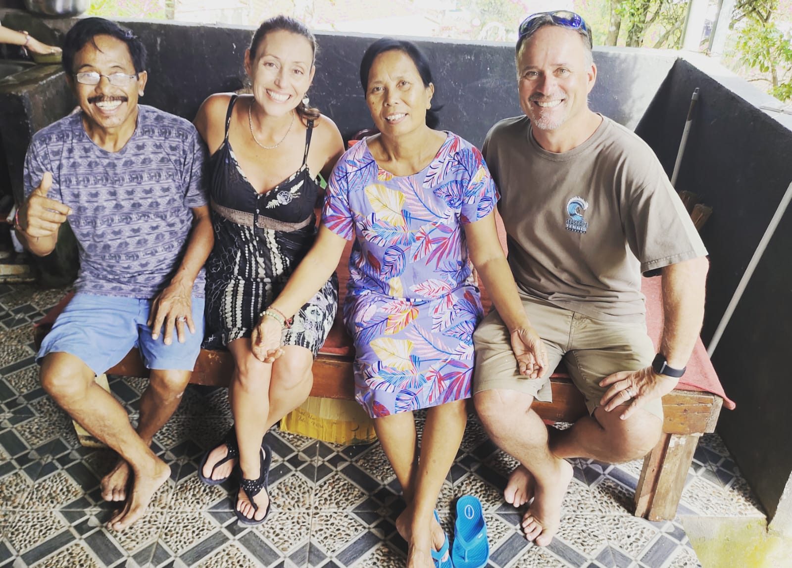 Awan with happy travelers on a Bali tour